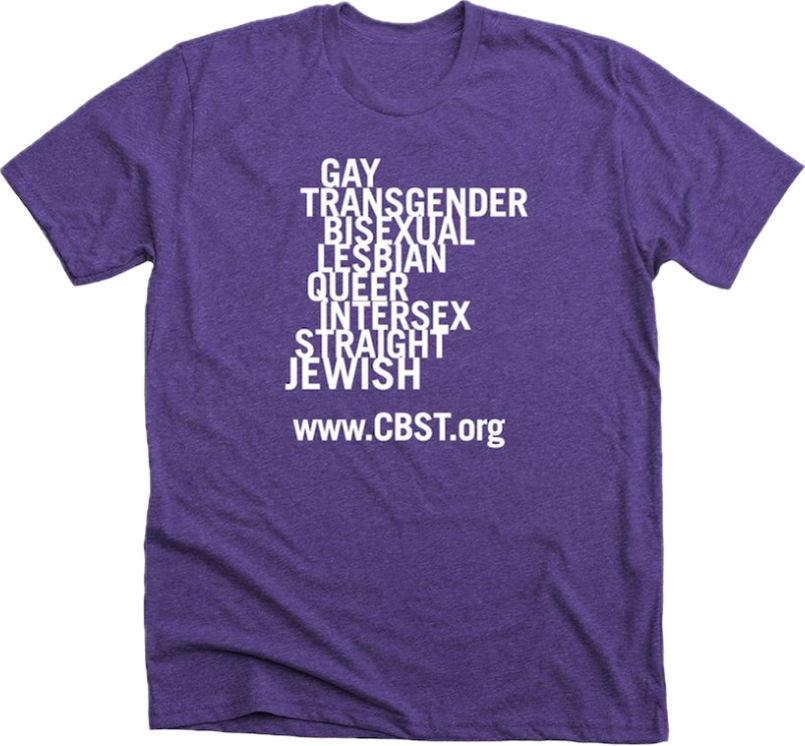CBST 2024 Pride Tee Shirt is purple with white writing on it